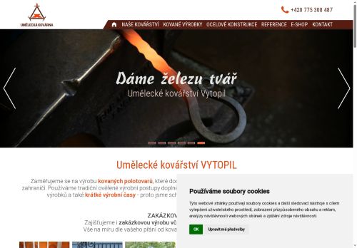 UMĚLECKÁ KOVÁRNA VYTOPIL s.r.o. nabízí práci na pozici kovář - zámečník i na zaučení (m/ž) v obci Telnice
