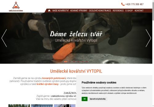 Webové stránky UMĚLECKÁ KOVÁRNA VYTOPIL s.r.o., Telnice