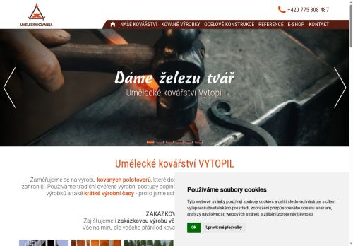 UMĚLECKÁ KOVÁRNA VYTOPIL s.r.o. nabízí práci na pozici Zámečník - kovář i na zaučení (m/ž) v obci Telnice