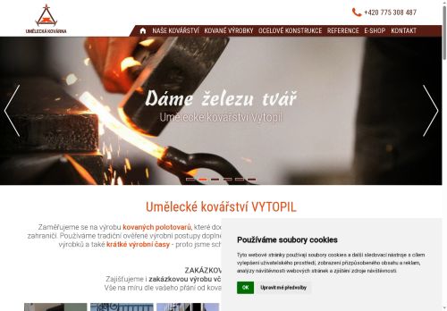 UMĚLECKÁ KOVÁRNA VYTOPIL s.r.o. nabízí práci na pozici Zámečník - kovář i na zaučení (m/ž) v obci Telnice