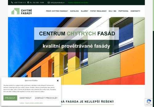 Webové stránky CENTRUM CHYTRÝCH FASÁD s.r.o., Polička