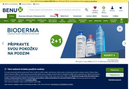 Webové stránky BENU Česká republika s.r.o., Praha