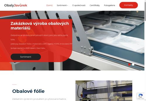 Obaly Javůrek, s. r. o. nabízí práci na pozici Obsluha strojů na výrobu a zpracování výrobků z plastu (m/ž) v obci Javůrek