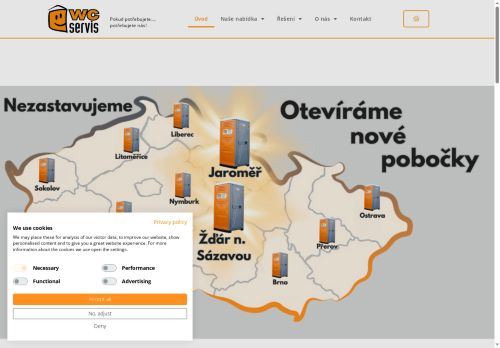 Webové stránky WC Servis s.r.o., Měnín