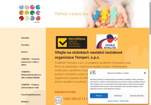 Temperi, o.p.s. nabízí práci na pozici SOCIÁLNÍ PRACOVNÍK/ICE v obci České Velenice