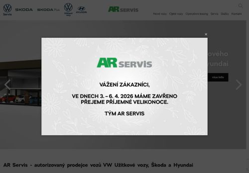 Webové stránky AR SERVIS s.r.o., Jindřichův Hradec