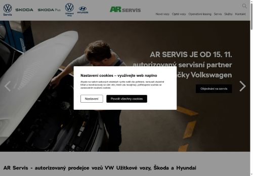 Webové stránky AR SERVIS s.r.o., Jindřichův Hradec