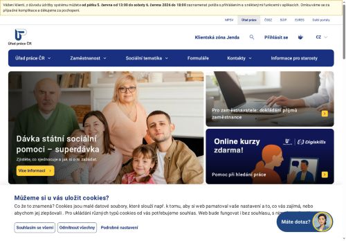Webové stránky Úřad práce České republiky, Plzeň
