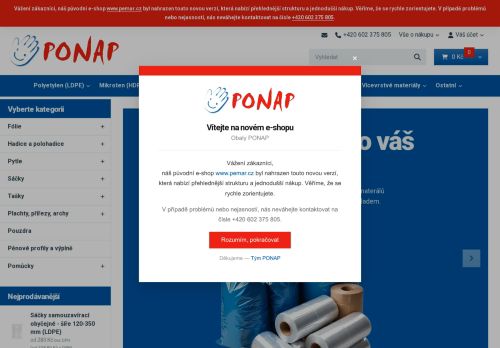 Webové stránky PONAP s.r.o., Břeclav