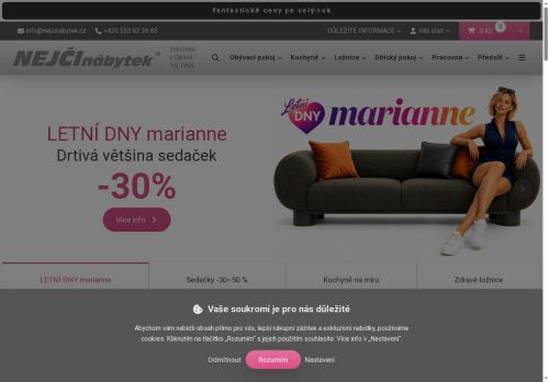 Webové stránky NEJČI nábytek s.r.o., Plzeň