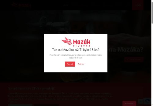 Webové stránky Pivovar Mazák s.r.o., Dolní Bojanovice