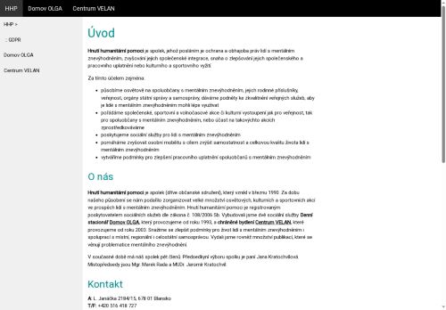 Hnutí humanitární pomoci nabízí práci na pozici Pracovník v sociálních službách (m/ž) v obci Blansko